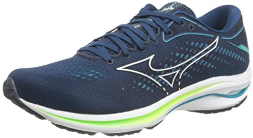 Mizuno Herren Wave Rider 25 Laufschuhe, Gibraltars Wht Greengeck, 44 EU