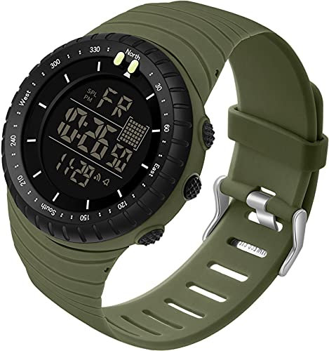 findtime Herren Digital Sport Uhren 5ATM wasserdichte Armbanduhr mit Wecker Alarm LED Stoppuhr 12/24H Tactical Militär Uhr für Männer Jungen Großes Display