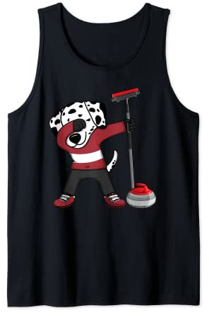 Dabbing Dalmatiner Lettland Curling Fans Trikot Wintersport Tank Top