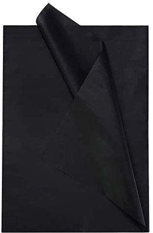 Ainmto 50 Blatt Schwarz Decoupage Seidenpapier, Geschenkpapier Seidenpapier - 50x70 cm