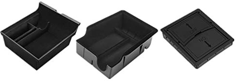 Tryway Center Console Organizer Tray Interior Accessories for Tesla Model 3 Model Y Flocked Armrest Hidden Cubby Drawer Storage Box (ALL Storage box)
