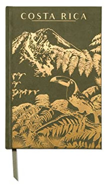 Designworks Ink JB86-2024AD Wildleder-Tagebuch, Hardcover, Notizbuch mit linierten Seiten und Satinband-Marker für Arbeit, Schreiben, Tagebuch, Anderson Design Weltreise, Costa Rica, Grün/Gold