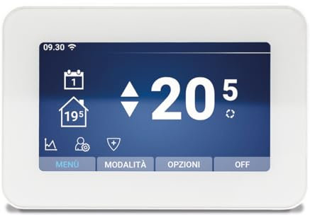 Cronotermostato WiFi Digitale Bianco Programmabile per Termoregolazione ambiente Intelligente da Parete Touchscreen con App Kblue Keasier Controllo vocale Google Home Alexa KBLUE
