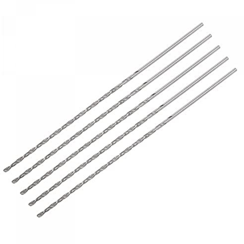 sourcing map 5uds 1.5mm Mini Micro Helicoidales broc*s, Alta-Velocidad Acero Recto Vástago Extra Largo Taladro broc* 100mm para Aluminio Aleación