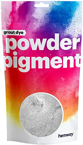 Hemway 100 g / 3.5 oz Metallic Moon Rock Grey Premium Grout Powder | Concrete Coloured Dye Pigment | Render Mortar Powdered Brick Toner | Suitable for Bathroom & Kitchen | High Colour Saturation