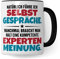Lustige Tasse mit Spruch Kaffeetasse fürs Büro Humor Natürlich führe ich Selbstgespräche Spruch Geschenk Witz Geschenkidee Kaffee-Becher (Weiß/Schwarz)