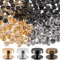 Mardatt 32 Sets Gold Flat Head Stud with Screwdriver, Metal Purse Feet Rivets Screw Back Rivets Stud Purse Handbag Feet Flat Buckle Button Cap Rivets for DIY Leather Craft