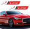 N-Line-Emblem-Aufkleber, Logo-Aufkleber, Emblem, Dekoration, Auto-Abzeichen, Emblem, 2 Stück (silber-rot)