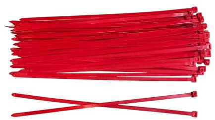 BeBo Bridas rojas 2,6 x 100 mm, 100 unidades, estables y versátiles, para interiores y exteriores, fijación de cable discreta para hogar y artesanía