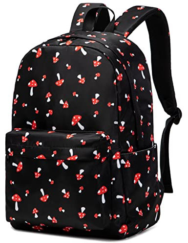 Kouxunt Mushroom School Backpack for Girls Womens, School Bags Collge Bookbags Laptop Backpacks for Kids Teens Adults
