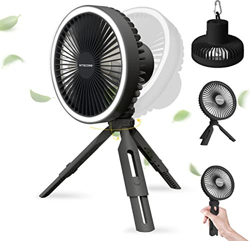Nitecore Ventilator NEF10 mit Licht und Powerbank in 2 Farben, Farbe:grau