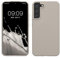 kwmobile Hülle kompatibel mit Samsung Galaxy S22 Plus Hülle - Silikon Handy Case - Handyhülle weiche Oberfläche - kabelloses Laden - Beige matt