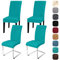 Yugarlibi Stuhlhussen 4er Set Stretch Stuhlhussen Schwingstuhl Elastische Hussen Stuhlbezug Abnehmbarer Waschbarer Stühle Schutz für Küche Hotel Bankett Hochzeit (Pfauenblau, 4 Stück)