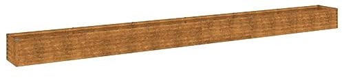 vidaXL Hochbeet, Wetterfest Pflanzkasten mit viel Platz, Pflanzkübel Blumenkasten für Balkon Garten, Blumenkübel Gemüsebeet, 580x50x36 cm Cortenstahl
