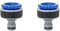 TATAY Nez de Robinet Femelle 1 -3/4 Premium, Connecteur Universel pour Tuyau d'Arrosage, Protection solaire, Installation facile, Gris - Noir (Lot de 2)