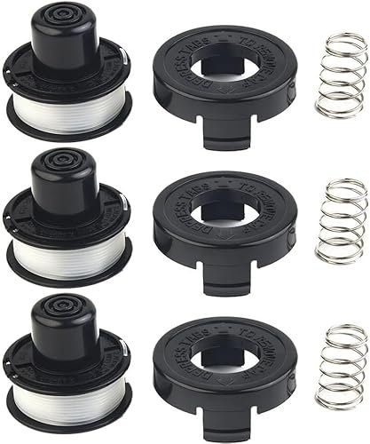 Confezione da 3 fili e copertura, bobina + tappo con molla per decespugliatori A6226 GL250 GL310 GL360, bobina di ricambio e linea