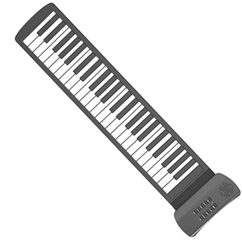 Roll-Piano Mit 49/61 Tasten Und Integriertem Lautsprecher. Unterstützt Die Aufnahme. Sustain-Kopfhörerausgabe. Leise Tragbares Elektronisches Klavier (Color : 49 keys)