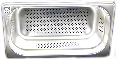 AcMax GN 1/3 - Contenitore per gas GN, in acciaio inox, 4 litri, profondità 100 mm, forato