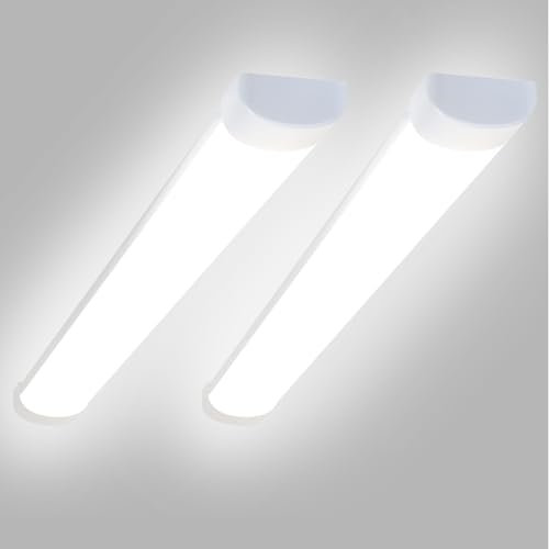 cliheet 2ER LED Deckenlampe 90CM Deckenleuchte - 24W Werkstattlampe Flach Küchenlampe Feuchtramleuchte Röhre 4000K Neturalweiß Kellerlampe 180° Abstrahlwinkel für Keller Küche Büro Garage Warenhaus