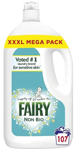 Fairy Non Bio Liquid Laundry Detergent, 107 Washes 3.531 l, Voted Number 1 For Sensitive Skin