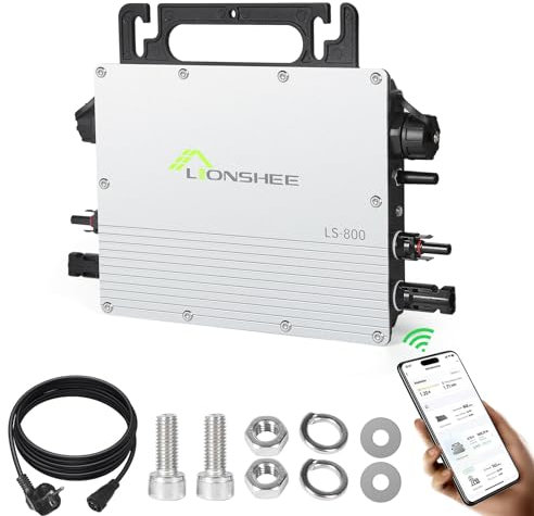 BuyWeek 800W Micro Onduleur Solaire IP67 étanche MPPT Gird Tie Inverter PV Micro Inverter avec WLAN APP Micro-onduleur pour 2 Panneaux Solaires 400W, pour Système Solaire Photovoltaïque, AC190-270 V