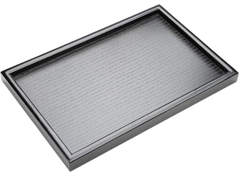 Plateau de Service Rectangulaire en Bois Noir pour Cuisine, Restaurant, Café, Thé, Plats et Boissons (30x20x2 cm)