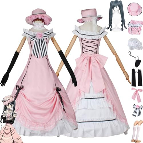 GeRRiT Anime Ciel Phantomhive Cosplay Costume Halloween Party Uniform Dress Outfit Full Set, Gifts for Game Fans