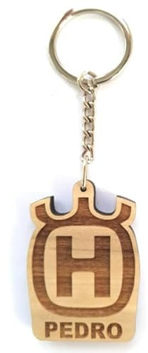 Personalisierter Schlüsselanhänger oder Magnet aus Faltec-Holz, kompatibel mit HUSQVARNA; personalisieren Sie ihn mit Ihrem Namen oder mit einem Autokennzeichen oder Logo des MOTORRAD