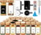 Danillous ‌Square Spice Jars Set of 24 with Stainless Steel Lids: Includes Shaker Inserts, Pre-Printed English Labels (180 Spices), Black & White Stickers, Silicone Funnel & Cleaning Brush‌