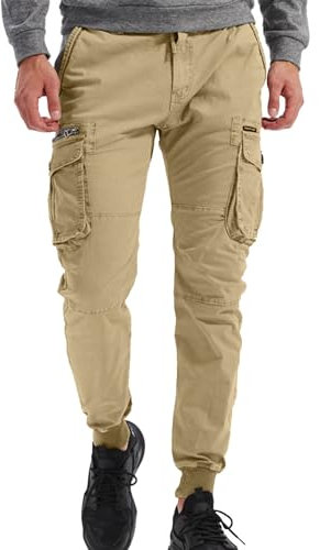 Generisch Military Jeans im Batik-Look mit Nieten und Kunstleder Applikationen in Slim-FIT mit Stretch Thermo Arbeitshose Cargo Hosen Herren Weiß Cargohose Herren Rot OlivgrüNe Hose