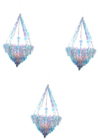VICASKY 3pcs Neon Color Festival Pendant Chandelier Shaped Decor for Holiday Parties Unique Ceiling Lamp Accessory Creative Hanging Ornament for Celebrations