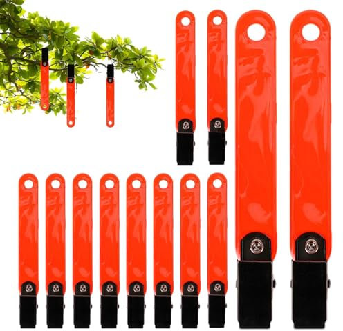 Wegmarkierungen für die Jagd mit Clips, 12 Stück gut sichtbares Markierungsband, Jagd-Reflektornägel, wasserdichtes PVC-Wegmarkierungsband für die Outdoor-Jagd