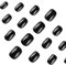 Short Square Black False Nails, 24Pcs Pure Color Press on Nails, Glossy Black Fake Nail, Full Cover Acrylic Stick on Nails, French Nail Tips with Nail Glue for Women Girls Nails Art