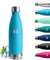 Grsta Gourde Enfant, Gourde Isotherme 500ml, Gourde Inox, Sans BPA, Gourde Reutilisable, 24h Froid & 12h Chaud, Anti Fuite, Thermos pour l'École, Bureau, Voyage, Camping, Sport, Bleu Ciel