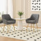 ModernLuxe 2er-Set Polsterstuhl Esszimmerstühle mit Teddyfell, abnehmbares Sitzkissen, Metallbeine mit verstellbaren Füßen, modern und gemütlich, Grau