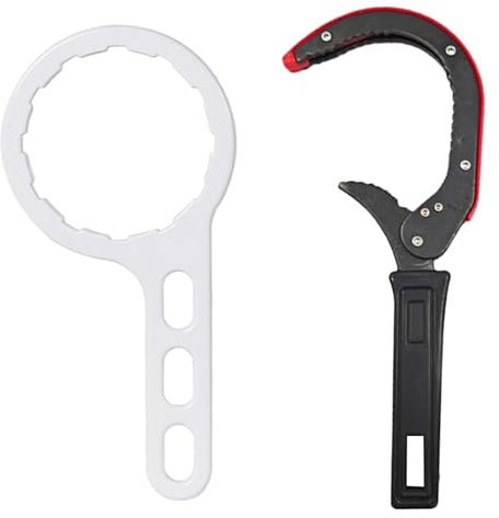 Xerteam 2 Pcs Filter Wrench, 1 Oil Filter Removal Tool Magnetic Filter Lid Removal Spanner for Plumbing Boiler Car Maintenance, 1 Plastic Spanner for Jar, Filter Bottle, Universal Lid Opener