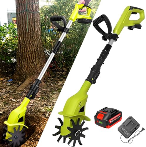 Motoculteur éLectrique De Petite Taille, Avec Batterie Au Lithium Rechargeable Et Chargeur, Largeur De Travail De 10 Cm, Profondeur De Travail De 25 Cm, Vitesse De 250