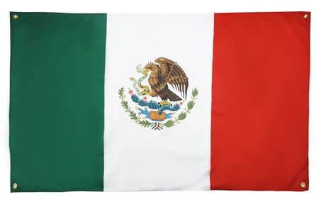 AZ FLAG Bandera México 150x90 cm con 4 ojales, Pabellón mexicano para balcón o pared