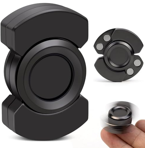 3-in-1 Alloy Fidget Spinner, Silent Fidget Toy for Adults and Kids, High-Speed Rotation Fidget Spinners, Ultimate Stress Relief and Focus Companion (Black)