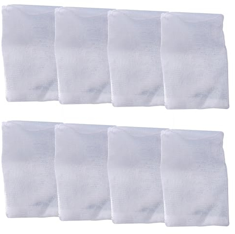 8 Stück Seifensäckchen Seifenbeutel mit Kordelzug, Weiß Natur Seifen Säckchen Seifenbeutel für Haarseife, Massage Seifensack, Seife Mesh Tasche für Festes Duschgel