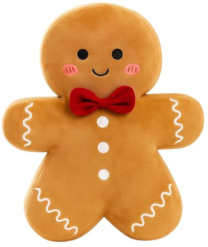 SongBuydn 1 Stück Weihnachtskissen 17 cm, Lebkuchen Kissen Weihnachten, Zuckerstangen Kissen für Festliche Dekoration, gemütliches Weihnachtskissen für Sofa und Bett