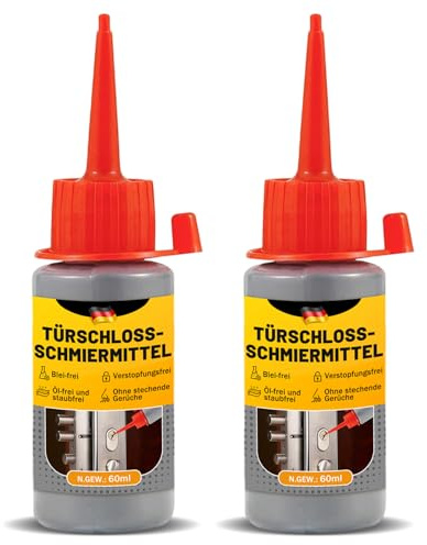 Graphit Spray,Graphitpulver für Schlösser, Graphite Powder, Graphitpulver von Türschlössern, Graphit zum Schmieren von Türschlössern, Fensterscharnieren, Tür und Fensterschienen usw, 2 * 60 ML