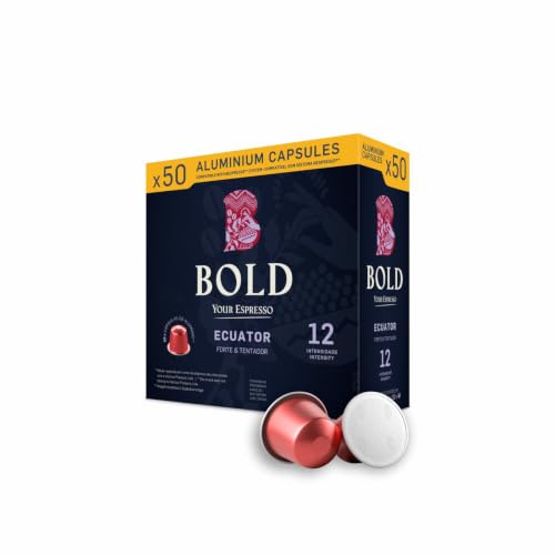 BOLD Your Espresso Cápsulas de Café Ecuator | 50 Cápsulas | Intensidad 12 | 100% Arábica | Compatibles con Máquinas Nespresso Original