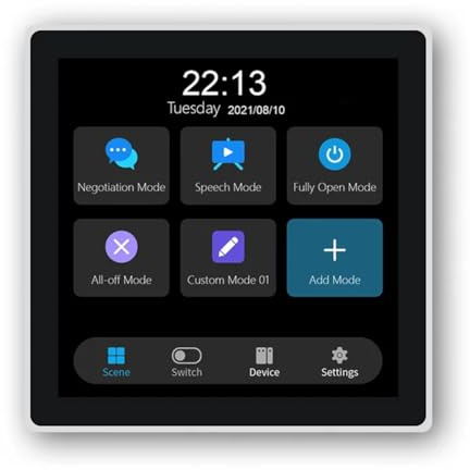 Wadakada Tuya T3E Panneau de Commutation à Écran Tactile Panneau de Contrôle Intelligent EU Interrupteur Mural Intelligent Zigbee pour Maison Intelligente, Blanc