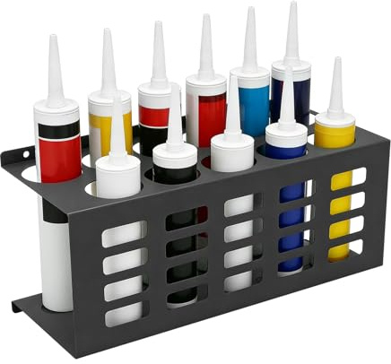 BONJUME Porte-Cartouches, Support Mural Cartouche En Silicone Métallique Porte-Boîtes Support D'atelier Pour Cartouches 11 Emplacements Pour La Maison Le Garage Ou L'entreprise