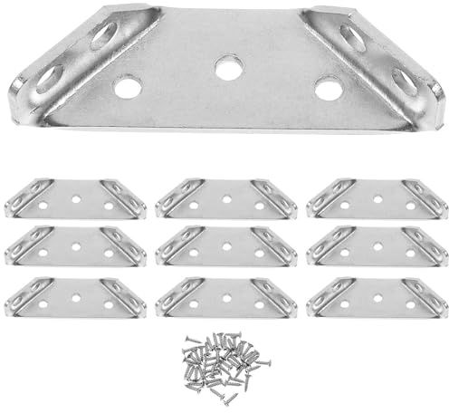 EXQUIMEUBLE 10stücke Teiliges Winkelverbinder aus Edelstahl mit Schrauben Multifunktionale Winkelhalter für Möbel Regale und Holzkonstruktionen Stabile Eckverstärkung für Schränke und Tische