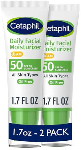 Cetaphil UVA/UVB Defense SPF 50 Facial Moisturizer, 1.7-ounce (2 Stück)