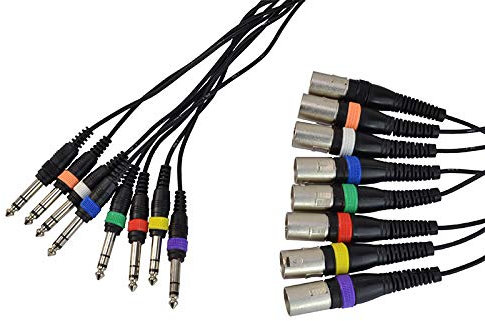 Cobra XLR (M) To Jack (S) X 8 Patch Lead 3 metres