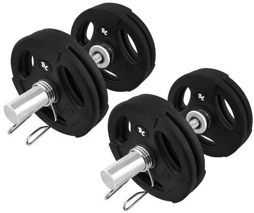 Oly. Gummi-Gripper Kurzhantel-Set 50Kg (2 x Oly. Kurzhantelstange 51cm und 8x5Kg Hantelscheiben) Hantelset Hanteln