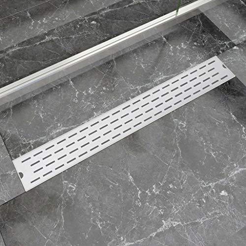 vidaXL Duschrinne Edelstahl 830x140mm Bodenablauf Duschablauf Ablaufrinne